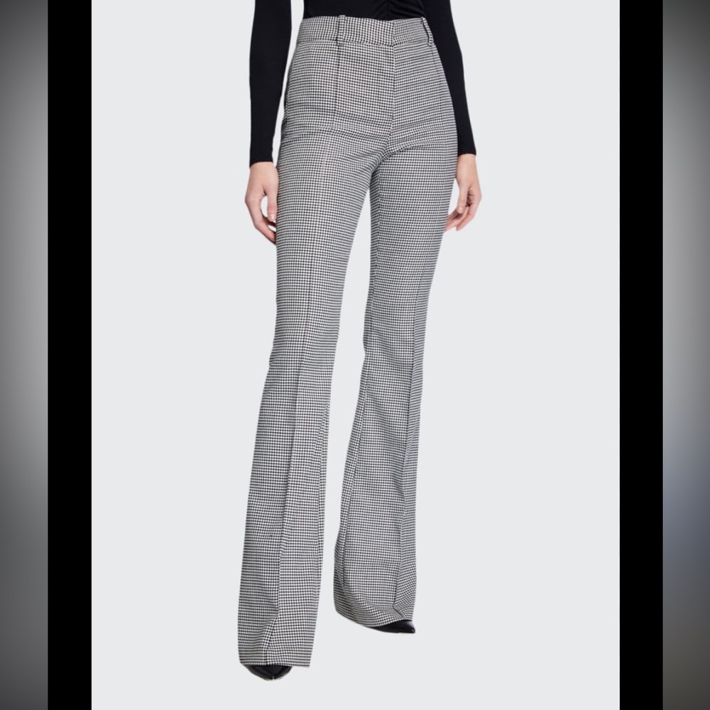 Veronica Beard Hibiscus Houndstooth Flare Leg Pants NWT